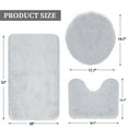 thumbnail image 3 of Arkham Horror Gray Silk Wool Bath Rug Set, Non-Slip (3 Pieces), 3 of 7