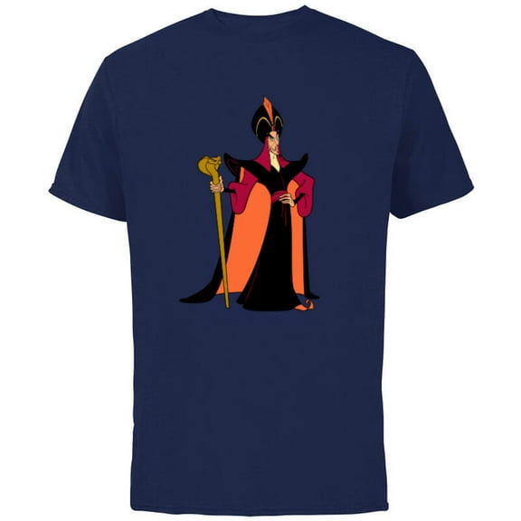 Disney Villains Aladdin Jafar - Short Sleeve Cotton T-Shirt for Adults - Customized-Navy
