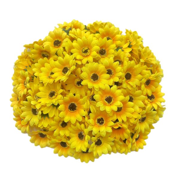 4 cm de dos capas de pequeño crisantemo girasol simulación de girasol flor crisantemo cabeza de flor