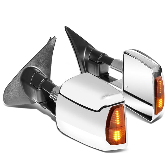 DNA Motoring For 07-16 Toyota Tundra Telescopic Extendable Towing Mirrors Pair w/Power Heated LED Turn Signal
