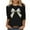 Black, variant on Fartey Womens 2025 Happy Easter Shirts Plus Size 3/4 Sleeve Crew Neck Tunic Tops Fashion Cute Graphic Tees Dressy Casual Holiday T Shirts Black S-5XL