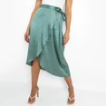 thumbnail image 4 of Vedolay Skorts Skirts For Women Women Summer Boho Elastic High Waist Pleated A Line Tiered Maxi Skirt,Green M, 4 of 5