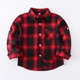 thumbnail image 6 of Teen Girls Plaid Flannel Shirt Kids Oversized Long Sleeve Button Down Tops Fall Blouse Thermal Shacket Spring Collared Jacket, 6 of 9