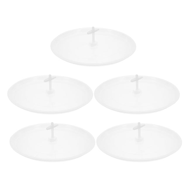 EXHUMKY 5Ud Plato De Plástico Transparente Para Caca De Pájaros Con Circular Práctico