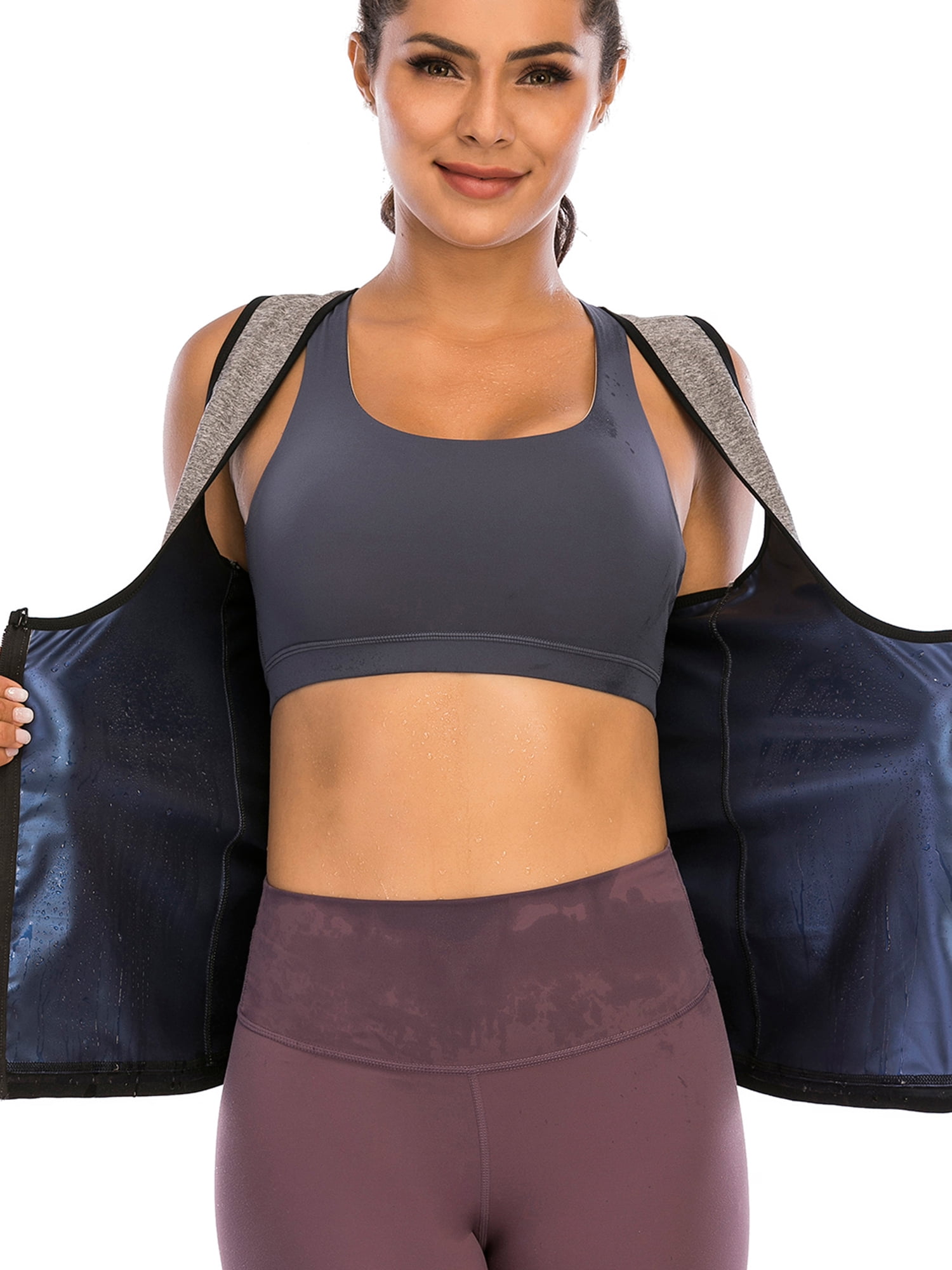 Plus Size Sauna Waist Trainer Slimming Workout Tank Top for Women Weight Loss, Tummy Control