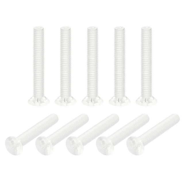 Unique Bargains M3x20mm Plastic Phillips Machine Screws, PC Flat Head Machine Bolts 10 Pack