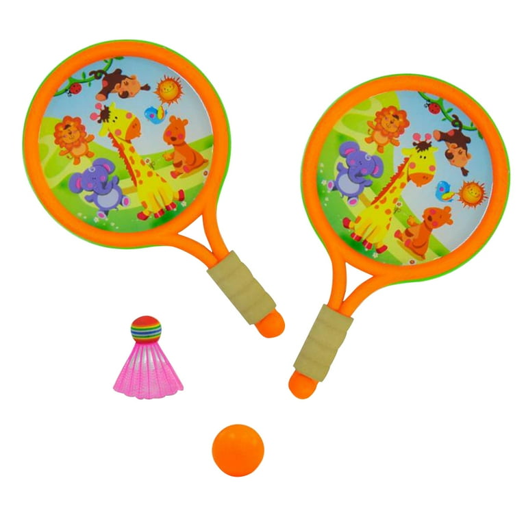 Plastic Badminton Tennis Rackets Balls Set Parent Child Sports Game Toys Children Play Game Toy Outdoor Funny Toys Orange
