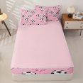 thumbnail image 4 of Manfei Cute Ribbon Bowtie Zipper Twin Comforter Sets with Fitted Sheet and 2 Pillowcases,American Soccer Zipper Bedding Set,Pink Reversible,4 Pieces, 4 of 7