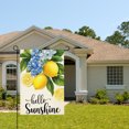 thumbnail image 2 of AMHNF Hello Sunshine Linen Garden Flag with Lemons and Blue Flowers for Spring Summer Home Outdoor Garden Yard Door Decor 12x18 inch, 2 of 5