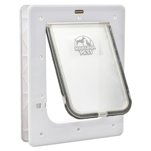 Amazon Com Hakuna Pets Cat Small Dog Pet Door With 4 Way Locks For Screens Glass Doors Windows Up To 0 6 Thick For Pets Up To 20 Lb Ultra Clear Pet Supplies