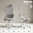 thumbnail image 6 of Ultifit Ergonomic Office Chair for Adult, Gray Breathable Mesh Desk Chair with Adjustable Headrest, Armrests, Lumbar Support, and Rocking Function，400LBS, 6 of 11
