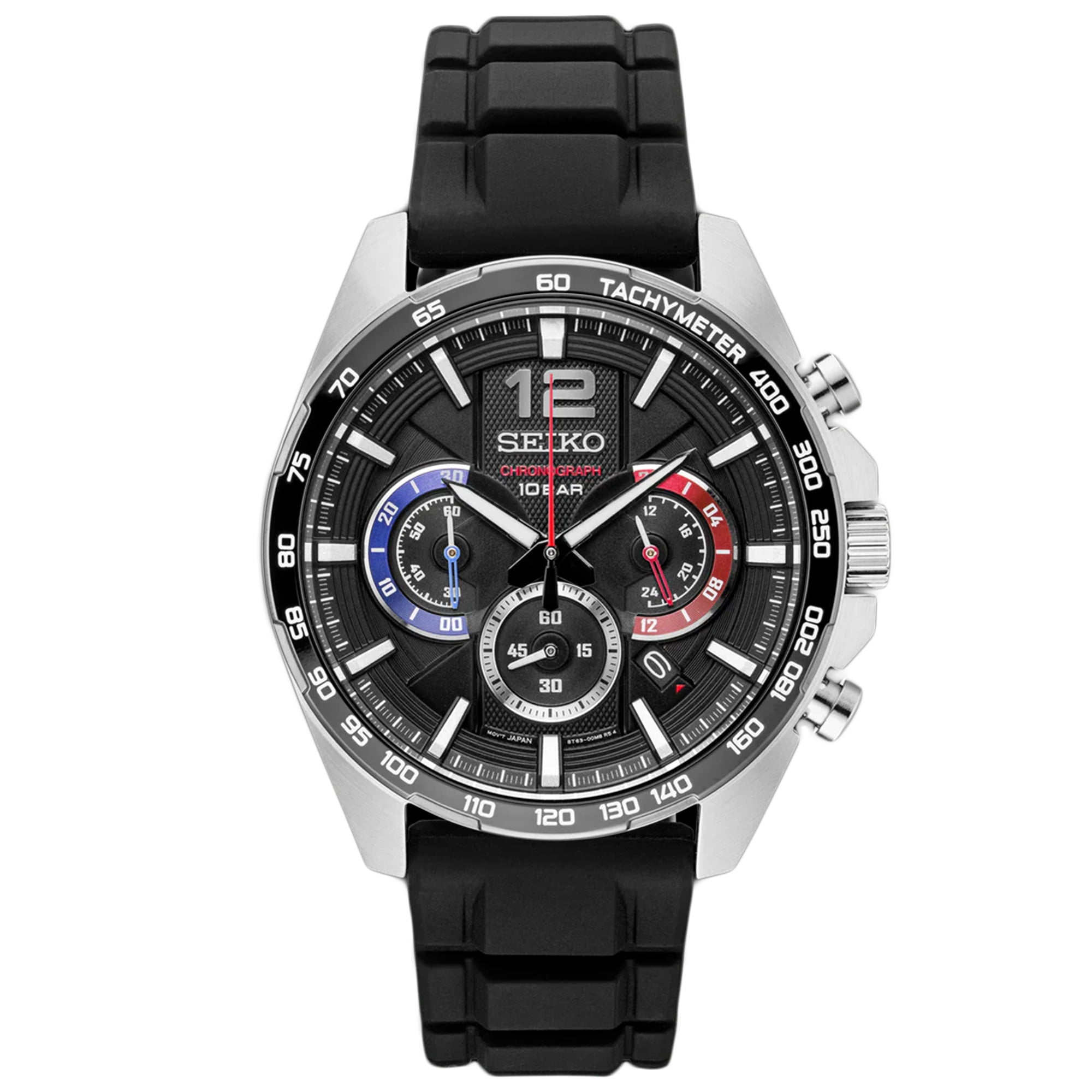 Seiko Men's Chronograph Black Dial Watch - SSB347