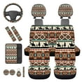 thumbnail image 6 of HUIACONG Western Car Seat Covers Full Set Aztec Cowboy Car Accessories Seat Covers Front and Back with Steering Wheel Cover Armrest Cover Seat Belt Pads Headrest Cover Coasters Keychain Universal Fit, 6 of 8
