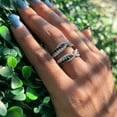 thumbnail image 2 of 1.50Ct Black and White Diamond Ring Guard- 925 Sterling Silver Weding Engagement Ring Enhancer, 2 of 7