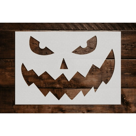 Pumpkin Face Stencil - Art and Wall Stencil (6"x5")