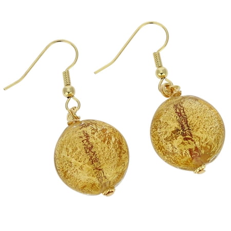 GlassOfVenice Murano Glass Ca D'Oro Earrings - Yellow Gold
