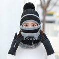 thumbnail image 6 of HESHENG Gloves Scarf Hat, Women Hat Scarf Set Winter Warm Knit Beanie Hat Scarf Set Touchscreen Gloves for Outdoor Sports, Black, 6 of 7