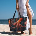thumbnail image 5 of Red Octopus Tentacles Art Large Capacity Beach Travel Tote Bag Shoulder Handbag for Gym Camping Shopping, 5 of 6