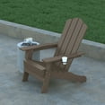 thumbnail image 3 of Emma + Oliver Set of 2 Adirondack Chairs with Cup Holders, Weather Resistant HDPE Adirondack Chairs in Brown, 3 of 12
