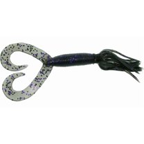 Gary Yamamoto Double Tail Hula Grub Soft Bait Smoke/Black Purple Flake ...