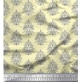 thumbnail image 1 of Soimoi Polyester Crepe Fabric Leaves,Floral & Paisley Block Printed Fabric 1 Yard 42 Inch Wide, 1 of 3