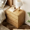 thumbnail image 6 of COZAYH Farmhouse 3 Drawer Wood Dresser with Rounded Edge, Bedroom Storage Cabinet, Mid Century Chest of Drawers, Burl Finish, Natural, Base, 23.62’’W*15.55’’D*25.2’’H, Medium, 6 of 8