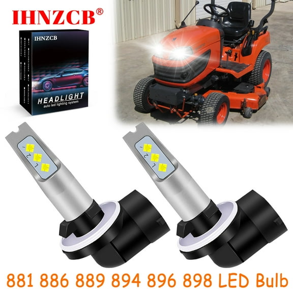 IHNZCB for Kubota Bx1870 Bx2360 Bx2370 Bx2370-1 Bx24d K7571-54340 Tractor / Lawn Mower LED Headlights Bulb High Low Beam 881 889 White,Y43