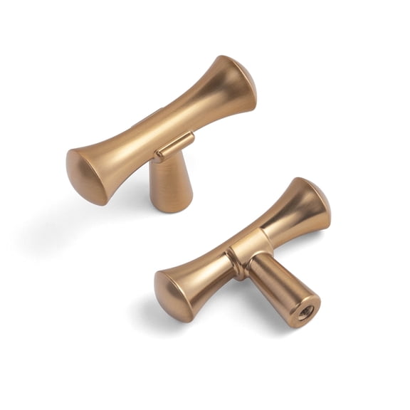 Goo-Ki 12 Pack Champagne Bronze Cabinet Drawer Knobs, Zinc Alloy Cabinet Handles Hardware for Dresser,Wardrobe, Cupboard