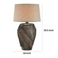 thumbnail image 5 of Livi 30 Inch Hydrocal Table Lamp Geometric Urn Base Dark Earthen Brown, 5 of 5