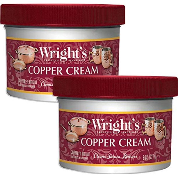 Wright's Copper and Brass Polish and Cleaner Cream 8 Ounces (2 Pack