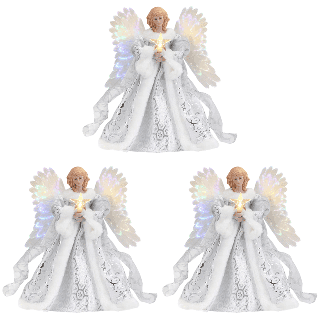 Adorno Navidad Con Ángel Luces (dorado)