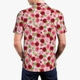 thumbnail image 3 of Balery Rose Flowers Printed Men’s Short Sleeve Polo Shirt, Midweight Men's Shirt,Golf Polo shirts -Large, 3 of 8