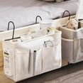 thumbnail image 4 of EeaseMX Bolsa organizadora colgante para mesita de noche, organizador multifunción para guardar libros y artículos diversos, ideal para dormitorio, cuna de bebé (blanco), 4 of 7