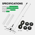 thumbnail image 2 of VIVOSUN 36" Landscape Rake, Aluminum Floating Rake with 8.5 FT Long Handle, Long Rope, All-Purpose Metal Floating Lake Rake, Multifunctional Foldable Weed Rake for Loosening Soil, Lawn Care and Lake, 2 of 7
