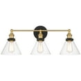 thumbnail image 2 of 360 Lighting Burke Industrial Wall Light Black Brass Hardwire 28" 3-Light Fixture Clear Glass Shade for Bedroom Bathroom Vanity Reading Living Room, 2 of 9
