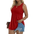 thumbnail image 5 of Fantaslook Womens Tank Tops Dressy Casual Sleeveless Blouses Crew Neck Pleated Tunic Shirts Summer Tops, 5 of 10