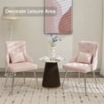 thumbnail image 3 of Foredo Velvet Dining Chairs, Modern Upholstered Dining Chairs with Pillow and Metal Legs, Tufted Side Chairs for Living Dining Room, Pink, 3 of 8
