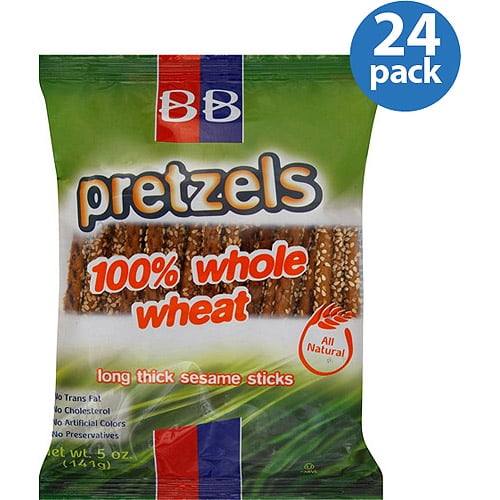 Beigel Beigel 100% Whole Wheat Long Thick Sesame Stick Pretzels, 5 oz, (Pack of 24) by Generic
