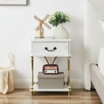 thumbnail image 2 of VECELO 1-Drawer Nightstand with Storage Shelf, Modern X Design End Side Table, White, 2 of 8