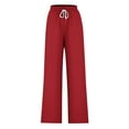 thumbnail image 4 of Olyvenn Women Baggy Sweatpants High Waist Trendy Wide Leg Drawstring Long Pants Spring Solid Color Jogger Palazzo Trousers Red 6, 4 of 4