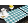 thumbnail image 5 of Easter Plaid Teal Green Indoor Placemat Set of 6, Non-Slip Placemats for Kitchen/Dining Table/BBQ/Patio/Parties, 12"x18" Washable Durable Cotton-Linen Table Mats, Farmhouse Buffalo Check, 5 of 6