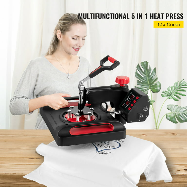 SUPER DEAL Upgraded 5 in 1 Heat Press Machine 12 x 15 360-degree Rotation  Quality ndustrial Digital Heat Transfer Machine Combo for