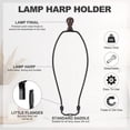 thumbnail image 3 of Uxcell 1 Set 11"  Lamp Shade Harp Holder, Heavy Duty Detachable Lampshade Brackets with 1.46" Height Solid Metal Finial Shade Holder for Table and Floor Lamps, Black/Brown, 3 of 7