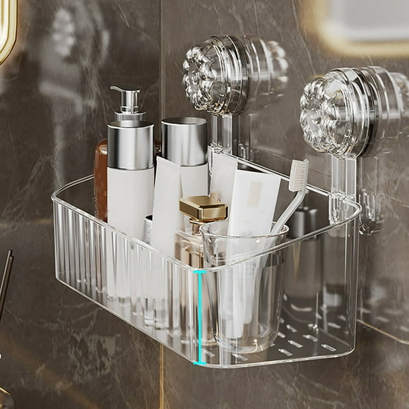 Produits de Salle de Bain - Organisateur Mural à Ventouse pour Douche pour Buanderie et Salle de Bain, Organisateur de Douche Puissant et Polyvalent avec une Forte Aspiration pour des Espaces Ordonnés et Facile