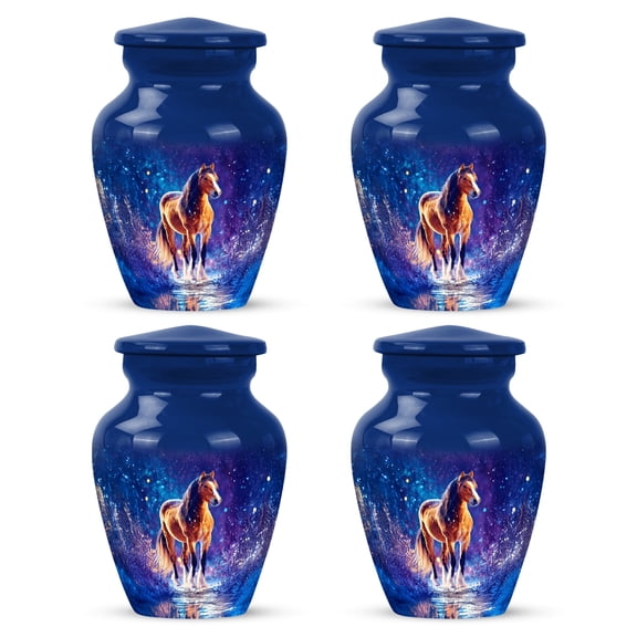 Yatskia Horse Mini Cremation Urns for Human Ashes Adult Mom and Dad, Little Funeral Keepsake Urn for Ashes Adult Male, (Classic Pack of 4, 3 Inch)