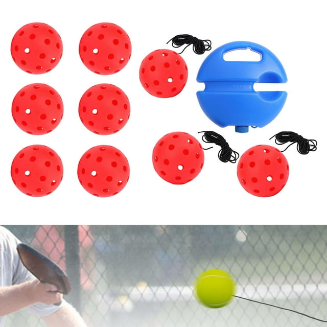 Colaxi Pickleball Trainer Baseboard with Pickleball Ball for Sports Exercise Player Red Ball