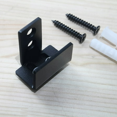 Masteelf Black Carbon Steel Floor Guide for Wall Mount Sliding Barn Door Installation Fits 1 to 17/16 Inch Thick