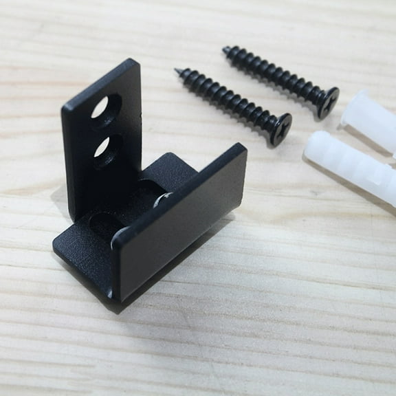 Masteelf Black Carbon Steel Floor Guide for Wall Mount Sliding Barn Door Installation Fits 1 to 17/16 Inch Thick