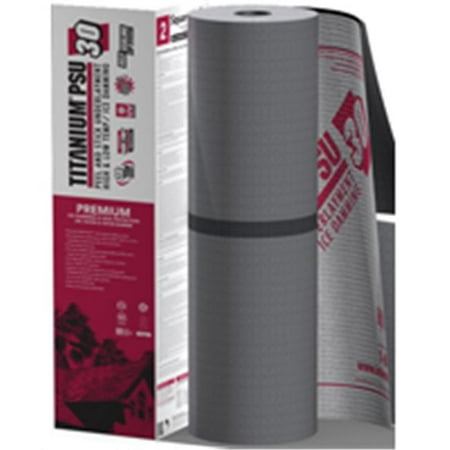 Interwrap Corp Titanium Roof Underlayment Roll, 72 ft L x 36 in W x 45 mil T, Synthetic, Gray per