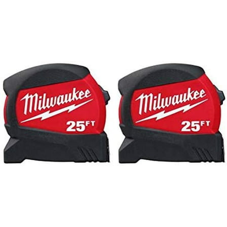 Milwaukee 25 ft. x 1.2 in. Compact Wide Blade Tape Measure (2-Pack)